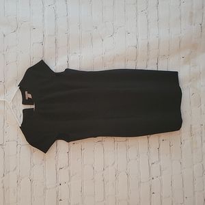 Classy H&M Basic Black Slash Neck Shift Dress Size Medium
